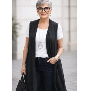 Dark Grey Duster 52" Long Women's XL